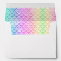 Mermaid Party Invitation Matching Envelopes
