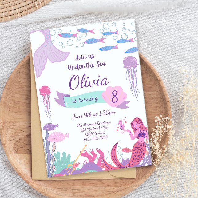 Mermaid Party Invitation, Mermaid Birthday Invite (Creator Uploaded)