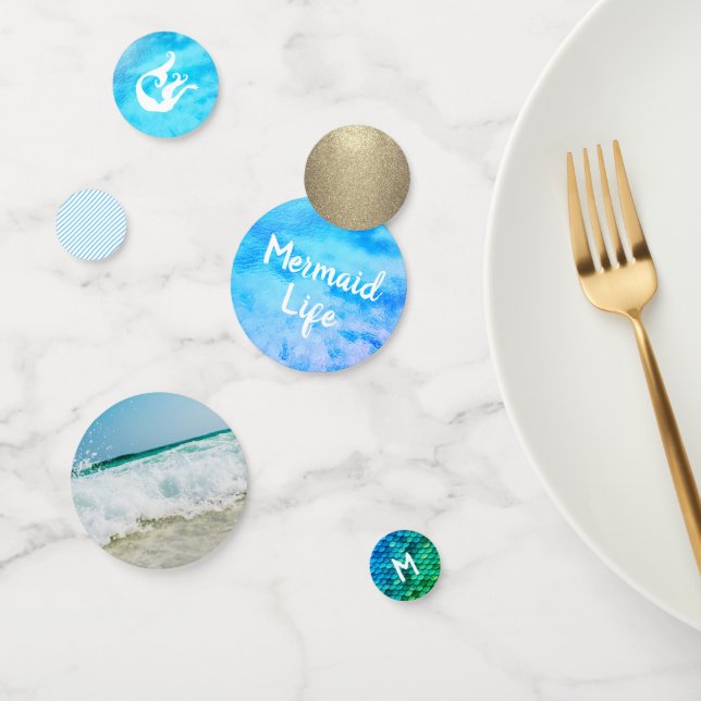 Mermaid Party | Monogram Confetti (Group)