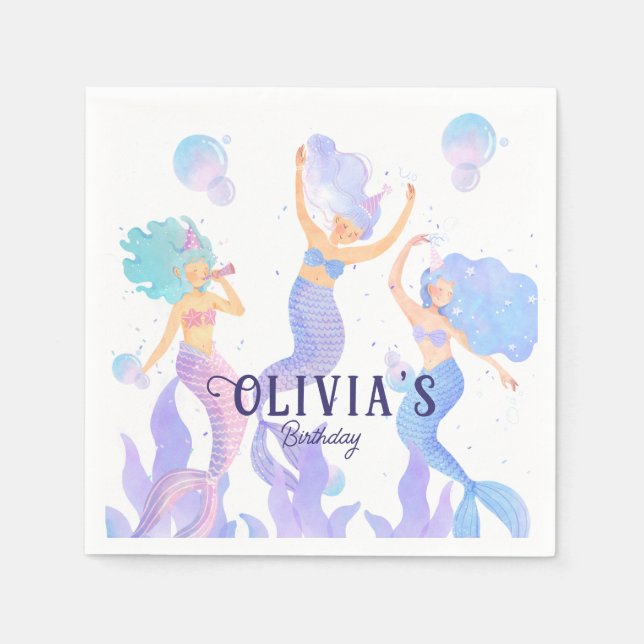 Mermaid party  napkin (Front)