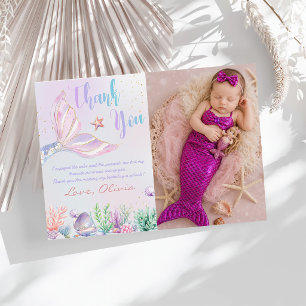 Mermaid Party Personalised with Mermaid Puns Thank You Card