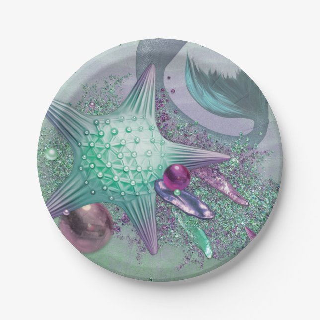 Mermaid Party Pieces Paper Plate (Front)