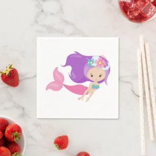 Mermaid Party Purple Napkins