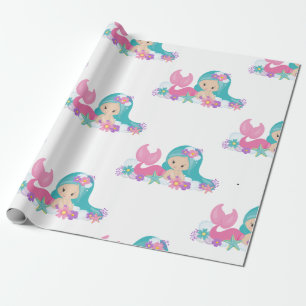 Mermaid Party Purple Wrapping Paper 
