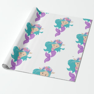 Mermaid Party Purple Wrapping Paper