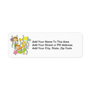Mermaid Party Return Address Label