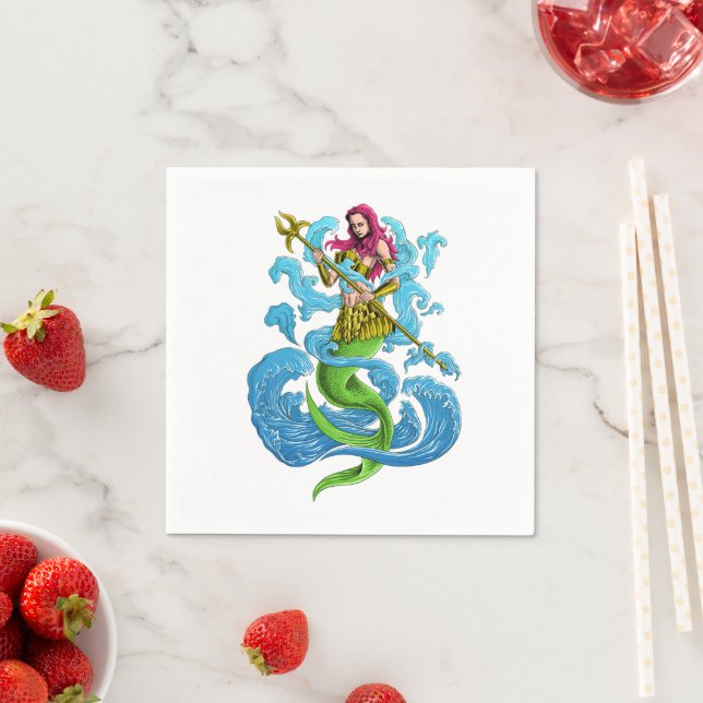 Mermaid Party Warrior Napkins (Insitu)