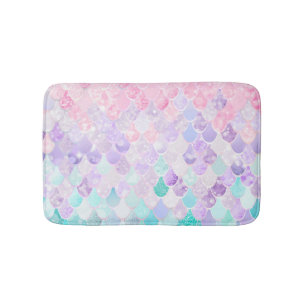 Mermaid Pastel Iridescent Bath Mat for Girls