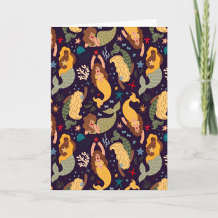 Mermaid Pattern Blank Card