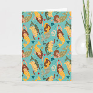 Mermaid Pattern   Blank Card
