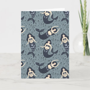 Mermaid Pattern   Blank Card