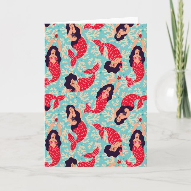 Mermaid Pattern | Blank Card (Front)