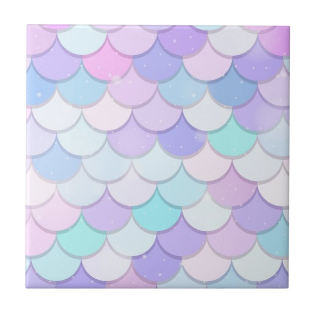 Mermaid pattern ceramic tile (Front)