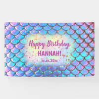 mermaid pattern Happy Birthday