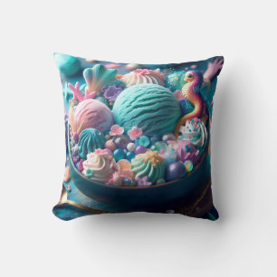 mermaid perfect ice cream bowl colorful blue pink cushion