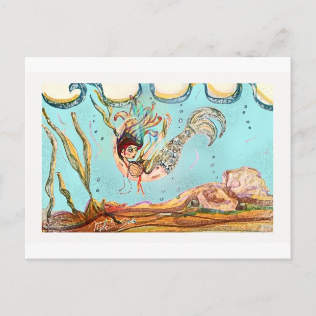 Mermaid Performs Postcard (Front)