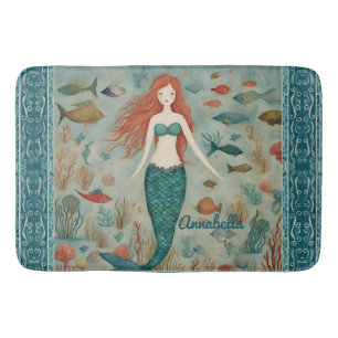 Mermaid Personalised Bath Mat