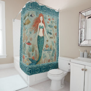 Mermaid Personalised Shower Curtain