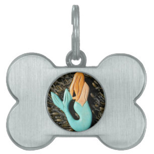 mermaid pet tag