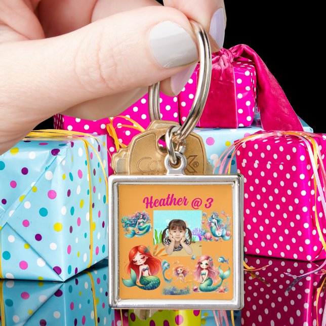 Mermaid Photo Personalised Keychain Birthday Favou (Creator Uploaded)