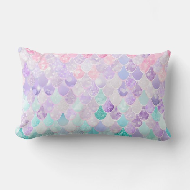 Mermaid Pillow Cushion for Girls Bedroom Decor (Front)