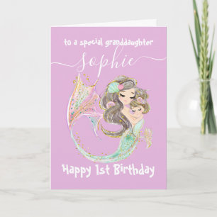 Mermaid Pink Birthday Under The Sea  Card