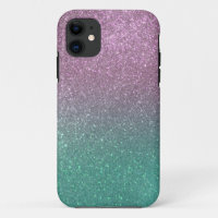 Mermaid Pink Green Sparkly Glitter Ombre