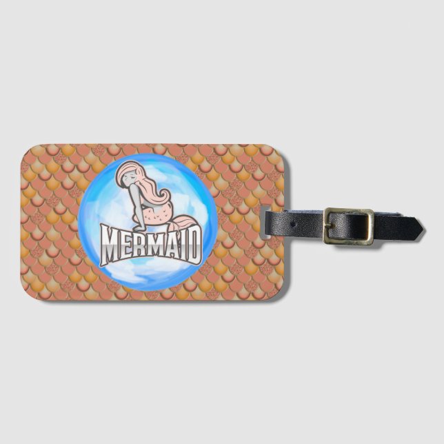 Mermaid Pink  Luggage Tag (Front Horizontal)
