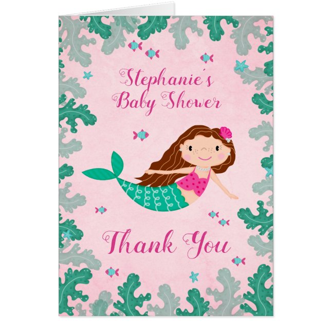 Mermaid Pink Under The Sea Baby Shower (Front)