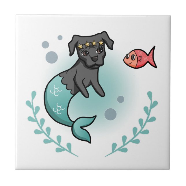 Mermaid Pit Bull Tile (Front)