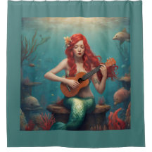 Mermaid playing the ukulele