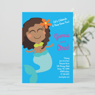 Mermaid Pool Birthday Party Kids Invitation