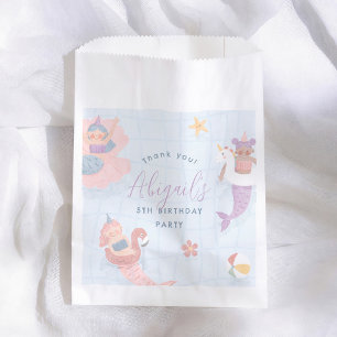 Mermaid Pool Girl Birthday Party Thank You Favour Bag