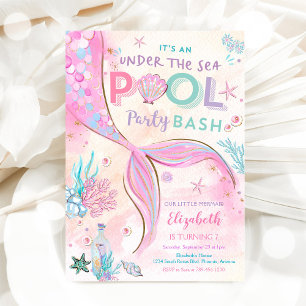 Mermaid Pool Party Invitation