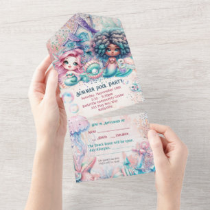 Mermaid Pool Party Invitation
