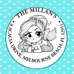 Mermaid Pool Party  theme Self-inking Stamp