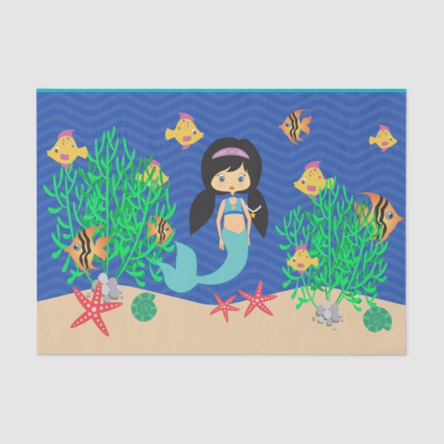 Mermaid Pool Party Tissue Paper (Front)