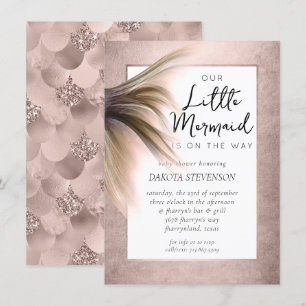 Mermaid Posh   Dusty Terracotta Little Baby Shower Invitation