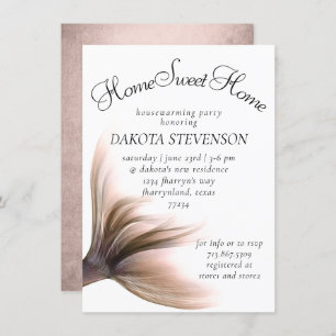 Mermaid Posh Dusty Terracotta Peach Housewarming Invitation