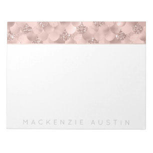Mermaid Posh Scale   Dusty Terracotta Peach Custom Notepad