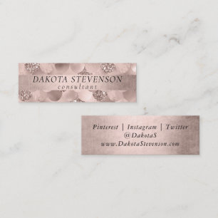 Mermaid Posh Scale Dusty Terracotta Peach Sheen Mini Business Card