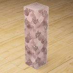 Mermaid Posh Scales | Dusty Terracotta Peach Sheen Wine Box<br><div class="desc">Custom elegant minimalist design adds glitzy flair to your parties and events.</div>