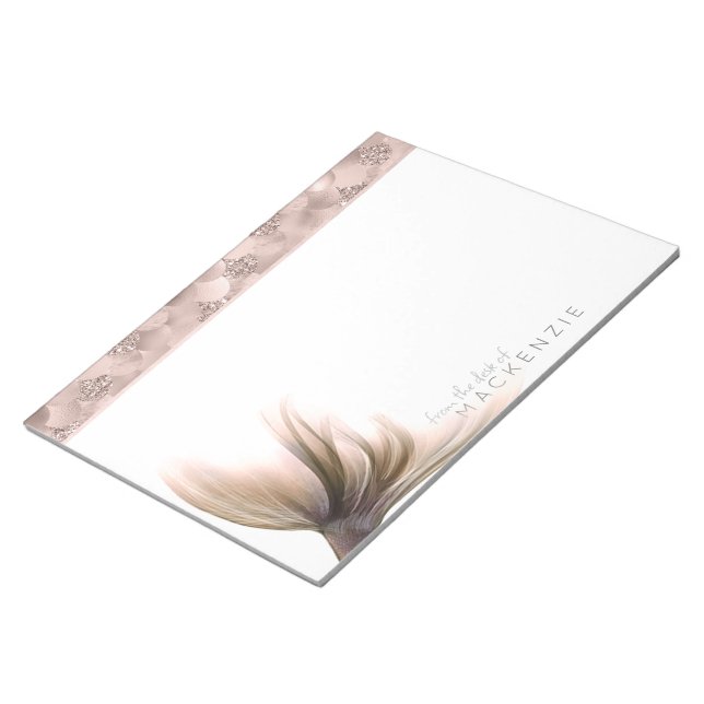 Mermaid Posh Tail | Dusty Terracotta Peach Custom Notepad (Angled)