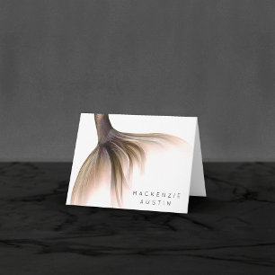 Mermaid Posh Tail   Dusty Terracotta Peach Custom Thank You Card