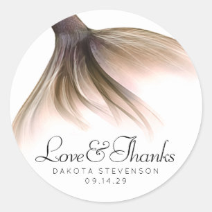 Mermaid Posh Tail   Dusty Terracotta Thank You Classic Round Sticker