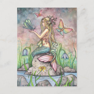 Mermaid Postcard, Creekside Magic Postcard