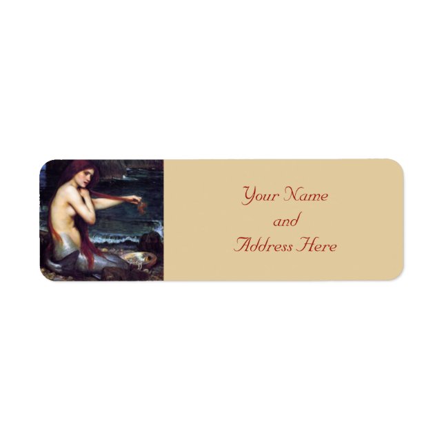 Mermaid Pre-Raphaelite  Return Address Labels (Front)