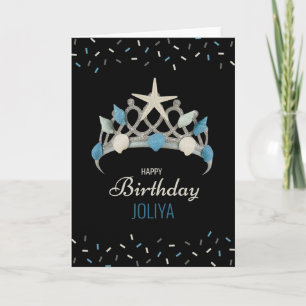 Mermaid Princess Sea Crown Birthday Card