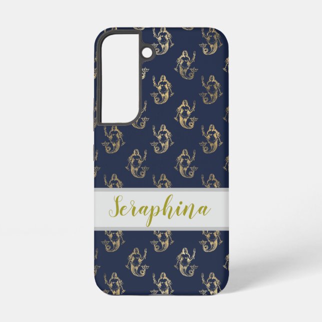 Mermaid Print Add a Name Samsung Galaxy S22 Case (Back)