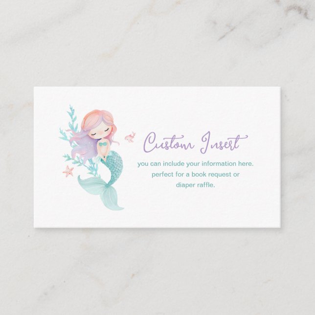 Mermaid Purple and Teal Custom  Enclosure Card (Front)